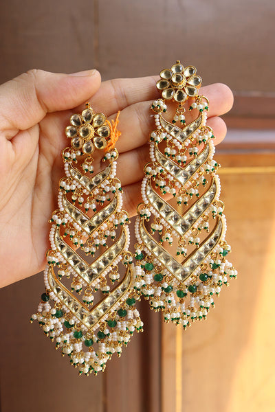 Long kundan earrings deals