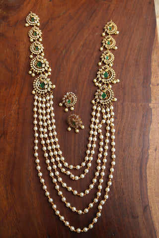 AD Green Peacock Pearls Layer Set