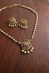 Delicate Pearls Chaand Pendant Set