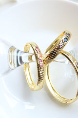 Gold Stones Bangle Bracelet
