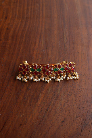 Ruby-Green Flower Buckle Hairclip