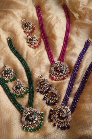 Victorian Bird Beads Pendant Set