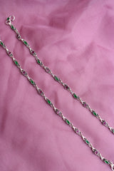 92.5 Silver Ruby Green Anklets