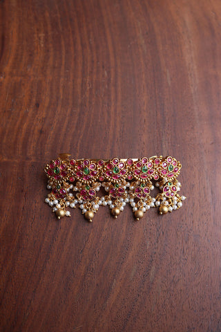 Flower Drops Ruby-Green Buckle HairClip