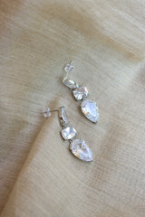White Diamond Drop Earrings