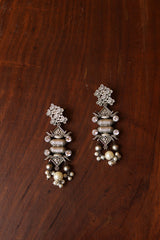 GS White Stone Taweez Earrings