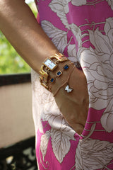 Butterfly Blue Stone Rose Gold Bracelet