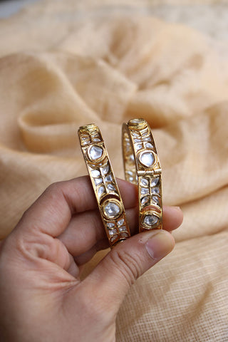 Kundan Gold Intricate set of 2 Kadas