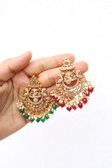 AD Matte Half Jhumka Chaand Earrings