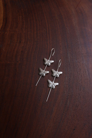 Double Butterfly Stick Earrings