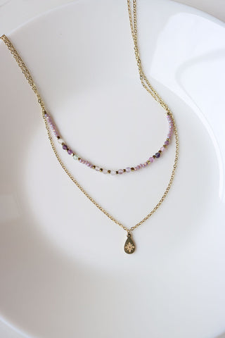 Dainty Purple Beads Layer Chain