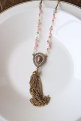 Long Pink Tassel Chain