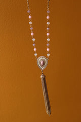 Long Pink Tassel Chain