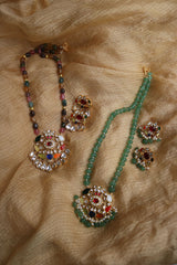 Multi Maala Jadau Pendant Set