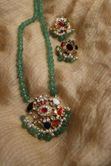 Multi Maala Jadau Pendant Set