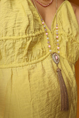 Long Pink Tassel Chain