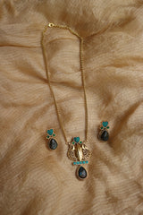 Antique Turquoise Heart Pendant Set