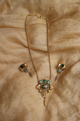Antique Turquoise Flower Pendant Set