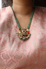 Multi Maala Jadau Pendant Set