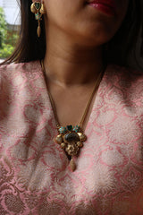Antique Turquoise Flower Pendant Set