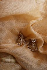 Kundan Flower Temple Jhumkas