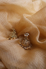 Kundan Flower Temple Jhumkas