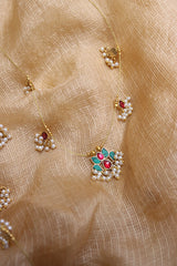 Jadau Lotus cord Necklace