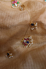 Jadau Lotus cord Necklace