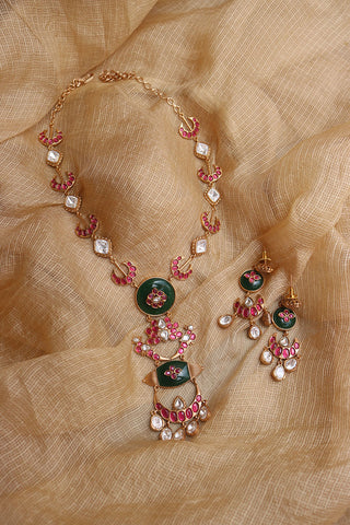 Polki Chaand Pendant Set