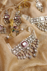 Vintage Polki Rani Choker set with Teeka