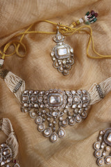 Vintage Polki Rani Choker set with Teeka