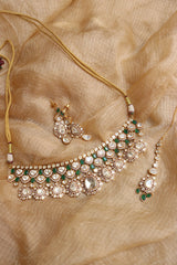 Real Moissanite Drops Choker Set with Teeka
