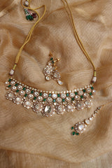 Real Moissanite Drops Choker Set with Teeka