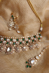 Real Moissanite Drops Choker Set with Teeka