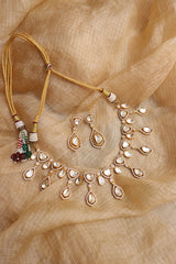 Real Moissanite Leaves Necklace Set