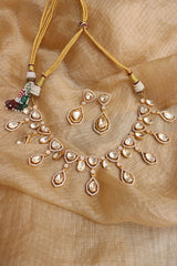 Real Moissanite Leaves Necklace Set