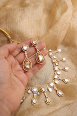 Real Moissanite Leaves Necklace Set