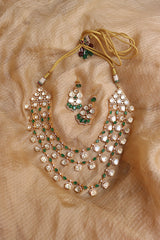 Real Polki Moissanite 3 Line Set