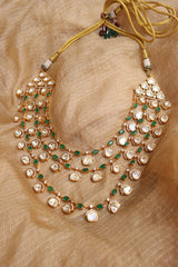 Real Polki Moissanite 3 Line Set