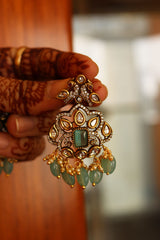 Victorian Peacock Rectangle Earrings