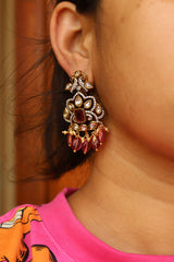 Victorian Peacock Rectangle Earrings