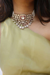 Vintage Polki Rani Choker set with Teeka