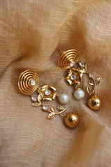 Pearl Flower Dangler Earrings
