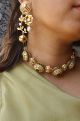 Pearl Flower Dangler Earrings