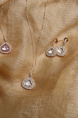 Kundan Pear Pendant Set