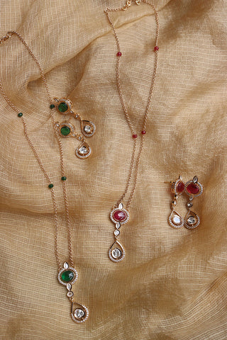 Kundan Drop Pendant Chain Set