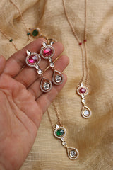 Kundan Drop Pendant Chain Set
