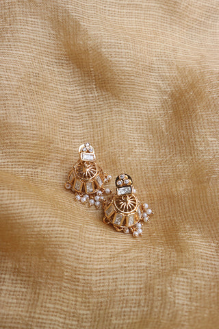 Little Kundan Rectangle Jhumkis