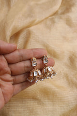 Little Kundan Rectangle Jhumkis