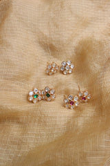 Kundan Flower Studs